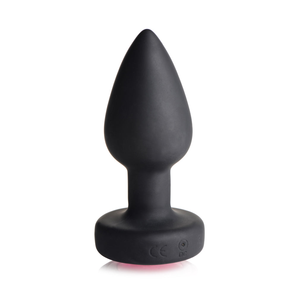 Booty Sparks 28X Silicone Vibrating Pink Gem Anal Plug W/ Remote Small