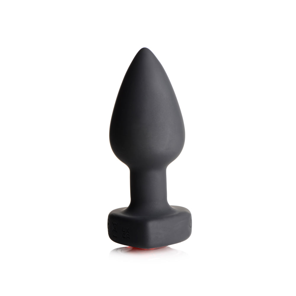 Booty Sparks 28X Silicone Vibrating Red Heart Anal Plug W/ Remote Small