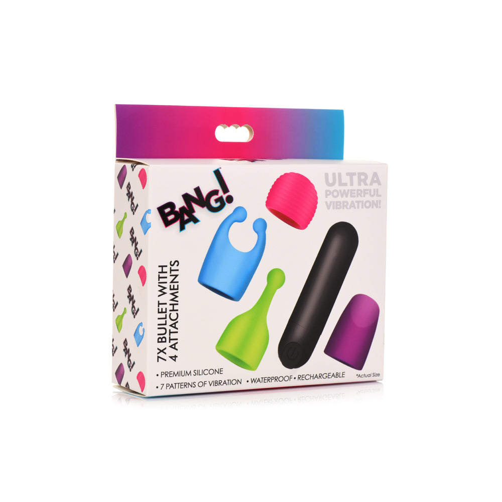 Bang! Rechargeable Bullet W/ 4 Attachments