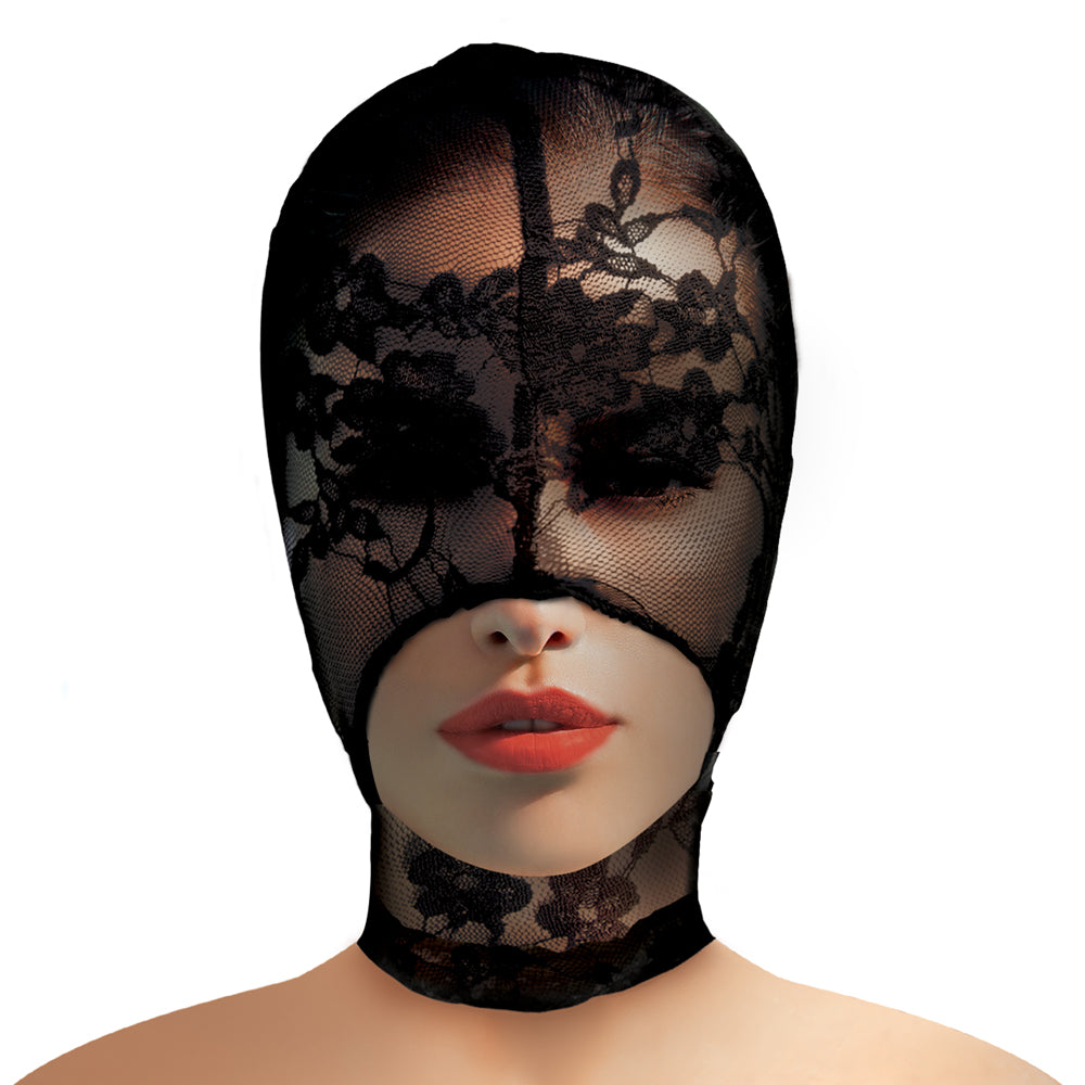 Master Series Lace Seduction Lace Bondage Hood