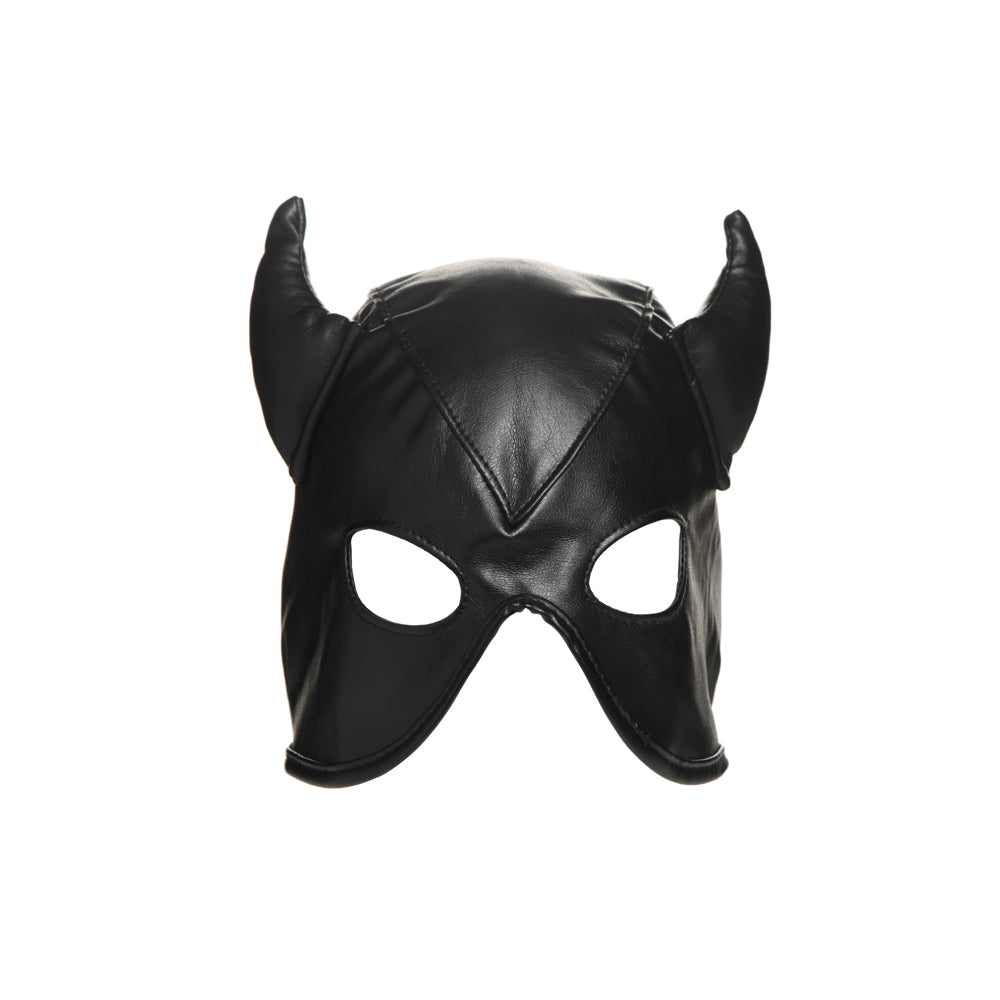 Master Series Dungeon Demon Bondage Hood With Horns