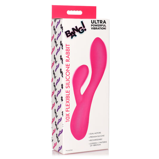 Bang! 10X Flexible Silicone Rabbit Pink