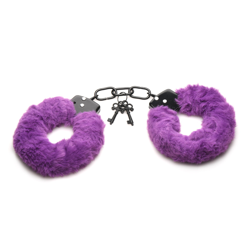 Master Series Cuffed In Fur Furry Handcuffs Purple