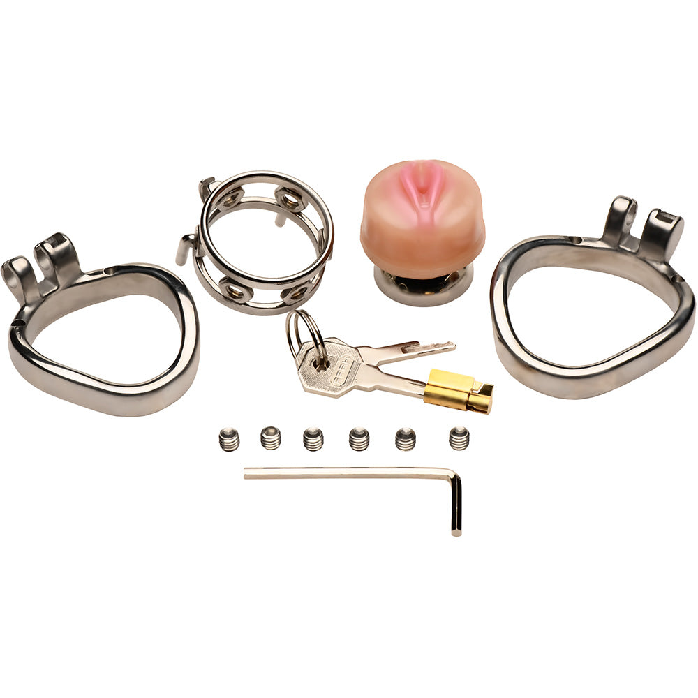 Master Series Pussy Boy Metal Chastity Cage
