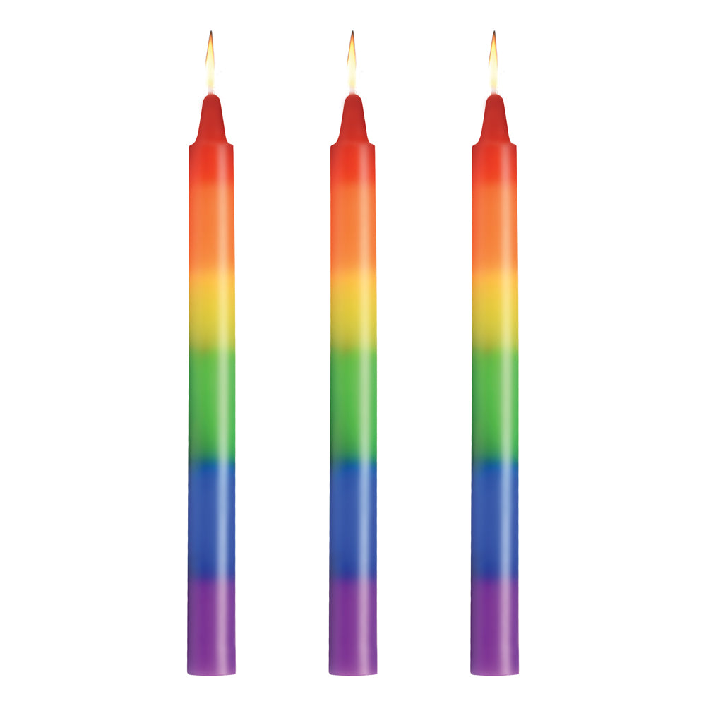 Master Series Pride Candles Rainbow Drip Candle Set Of 3