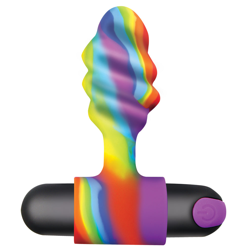 Bang! Vibrating Rainbow Butt Plug