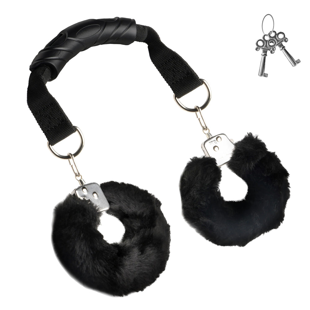 Master Series The Handler Furry Handcuffs With Handle