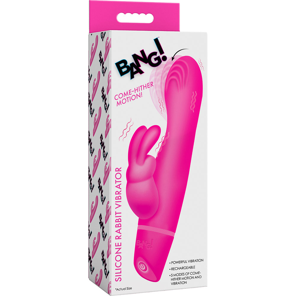 Bang! Come Hither Silicone Rabbit Vibrator Pink