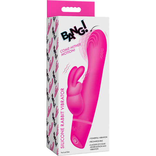 Bang! Come Hither Silicone Rabbit Vibrator Pink