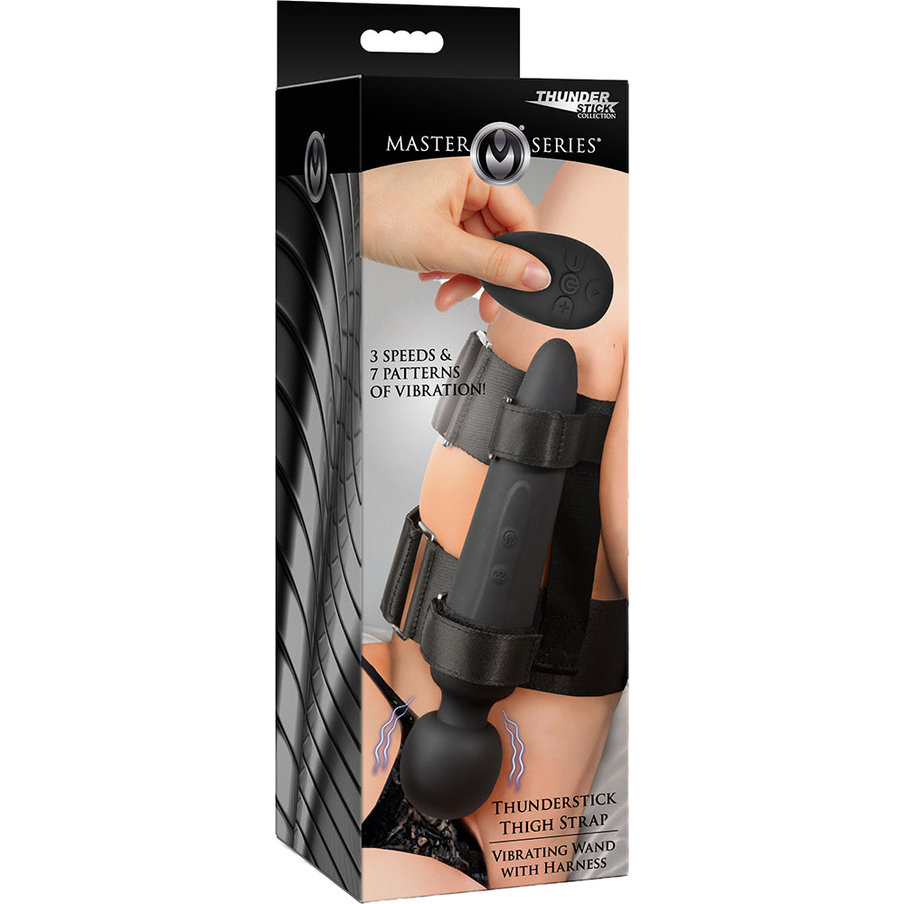 Master Series Thunderstick Thigh Strap Vibrating Wand With Harness