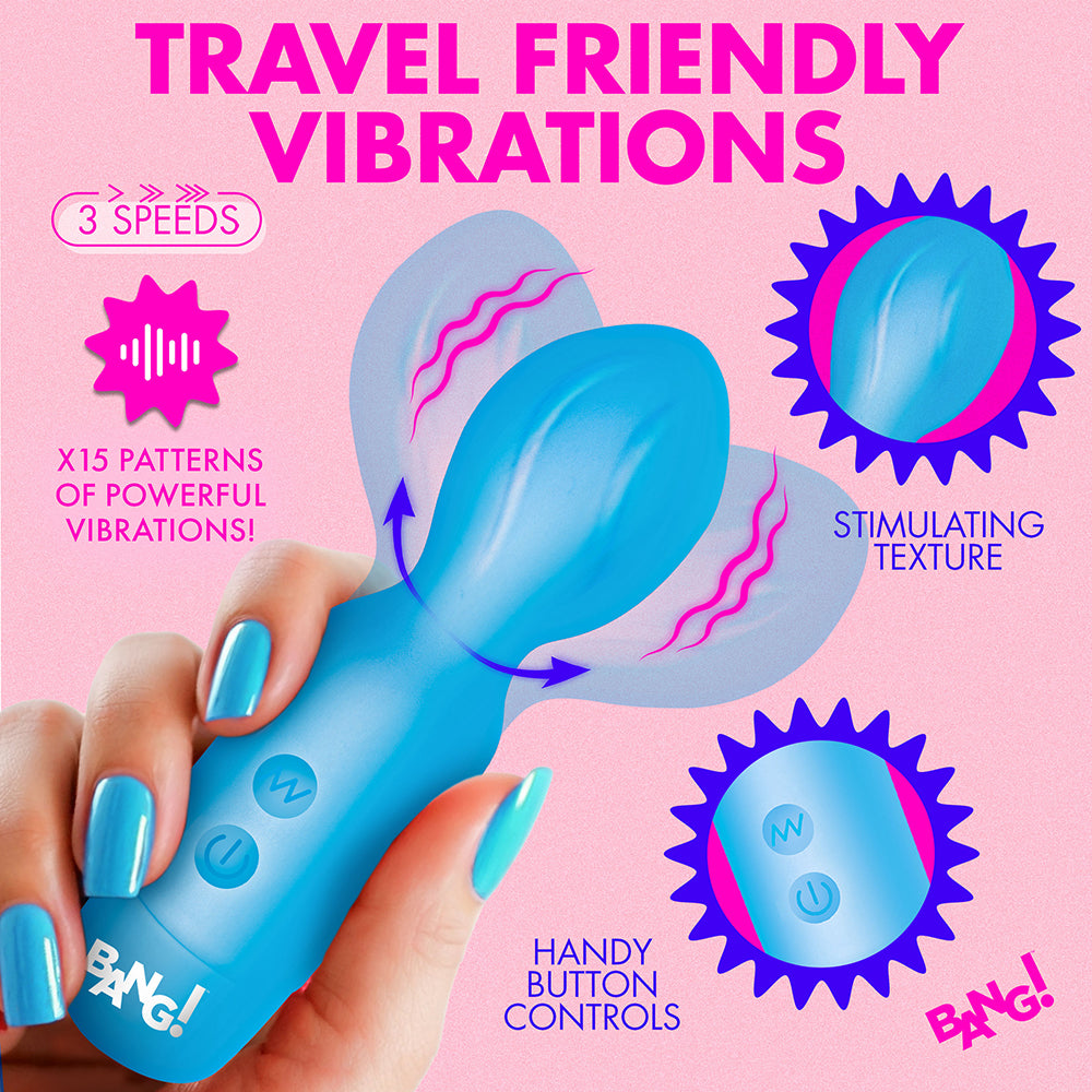 Bang! 18X Vibrating Silicone Mini Wand Blue