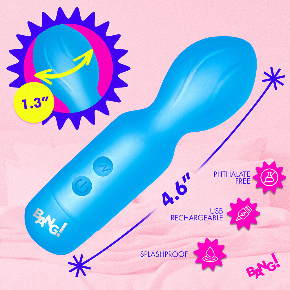 Bang! 18X Vibrating Silicone Mini Wand Blue