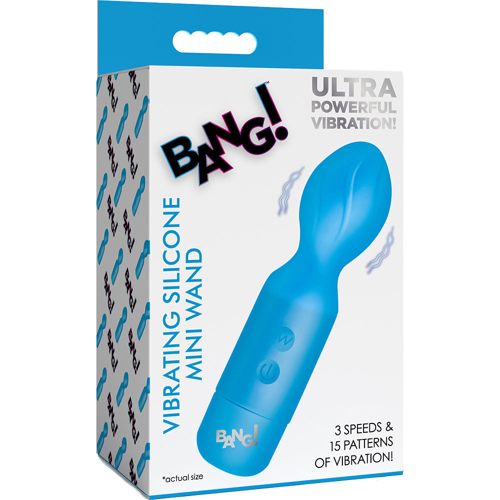 Bang! 18X Vibrating Silicone Mini Wand Blue