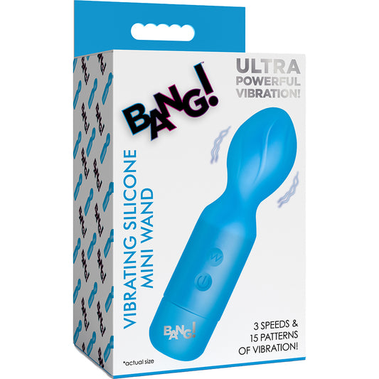 Bang! 18X Vibrating Silicone Mini Wand Blue