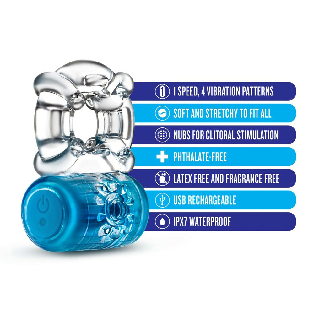 Play With Me Pleaser Rechargeable C-Ring Blue