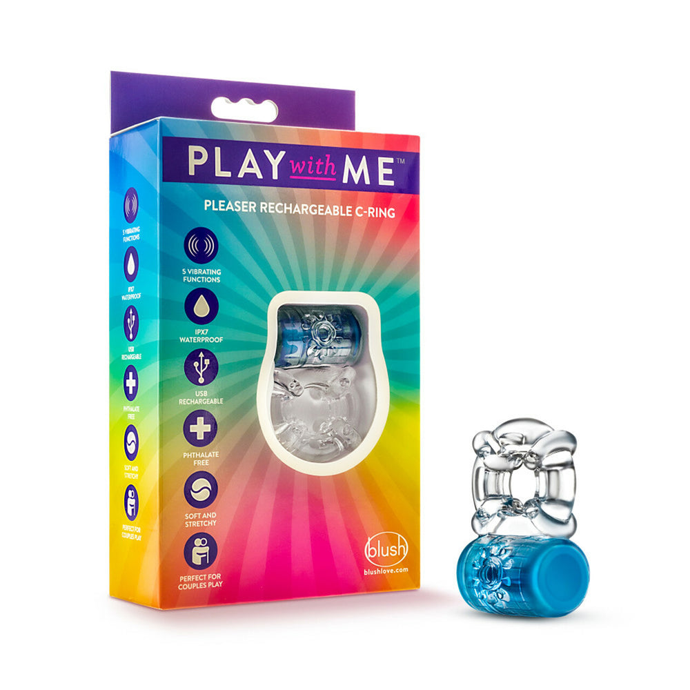 Play With Me Pleaser Rechargeable C-Ring Blue