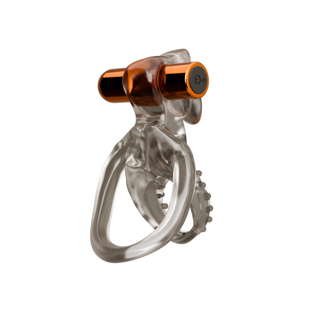 Stay Hard Vibrating Tonguey Cock Ring Set With Sleeve