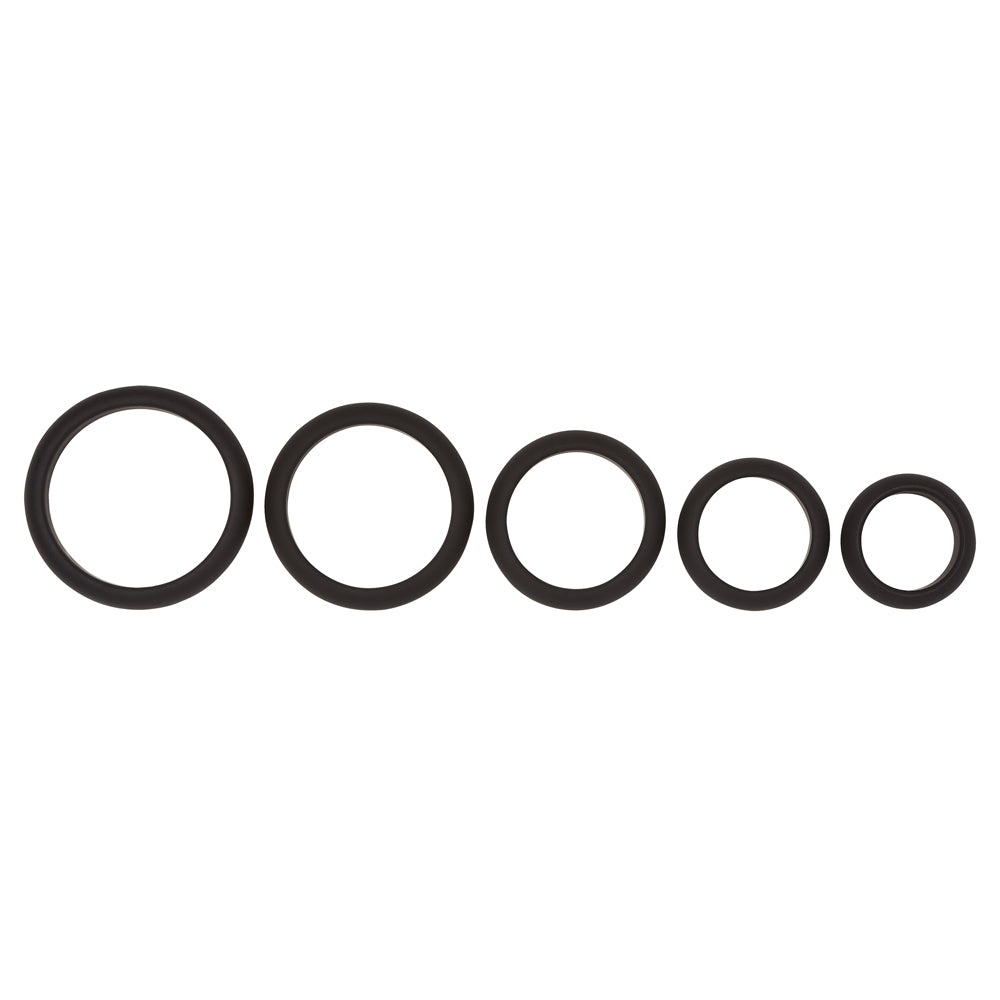 Cloud 9 Pro Sensual Comfort Cock Rings 5 Pack W/ Flat Back Design