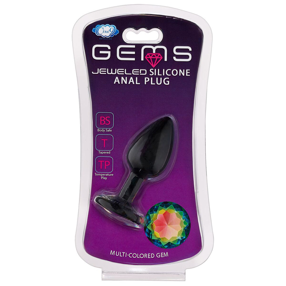 Cloud 9 Gems Black Silicone Anal Plug Medium