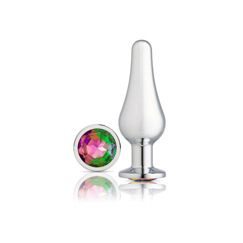 Cloud 9 Gems Silver Chromed Tall Anal Plug Medium