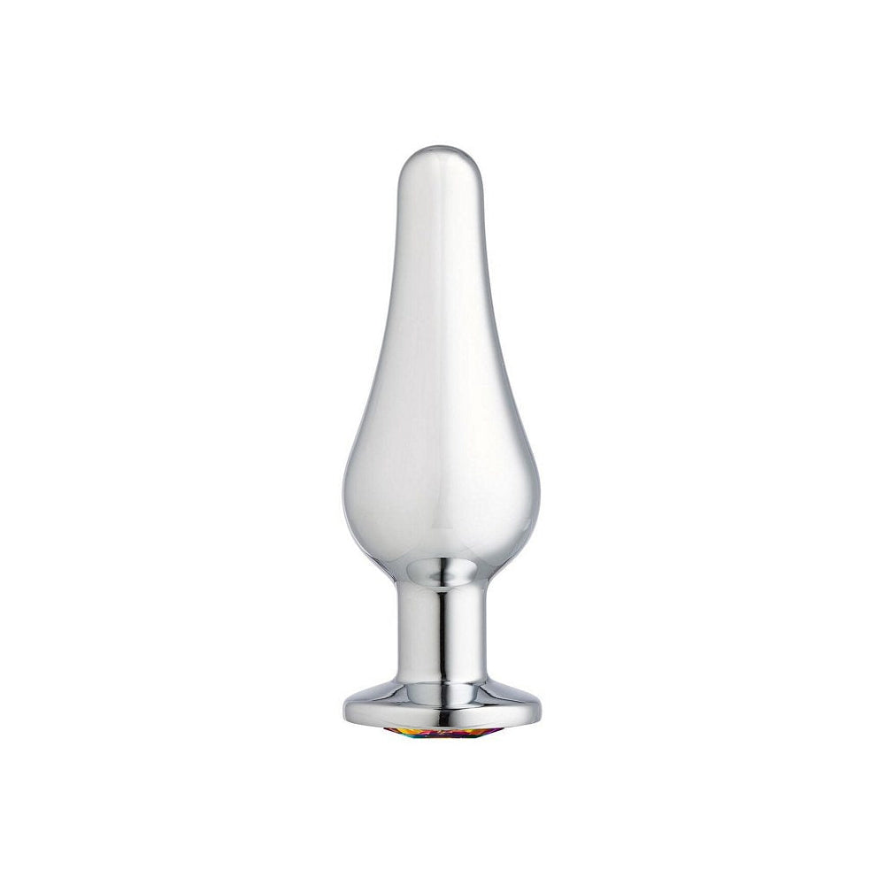 Cloud 9 Gems Silver Chromed Tall Anal Plug Medium