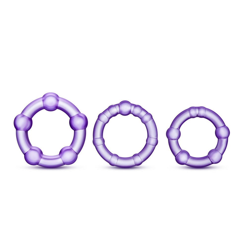 Stay Hard Beaded Cockrings Purple