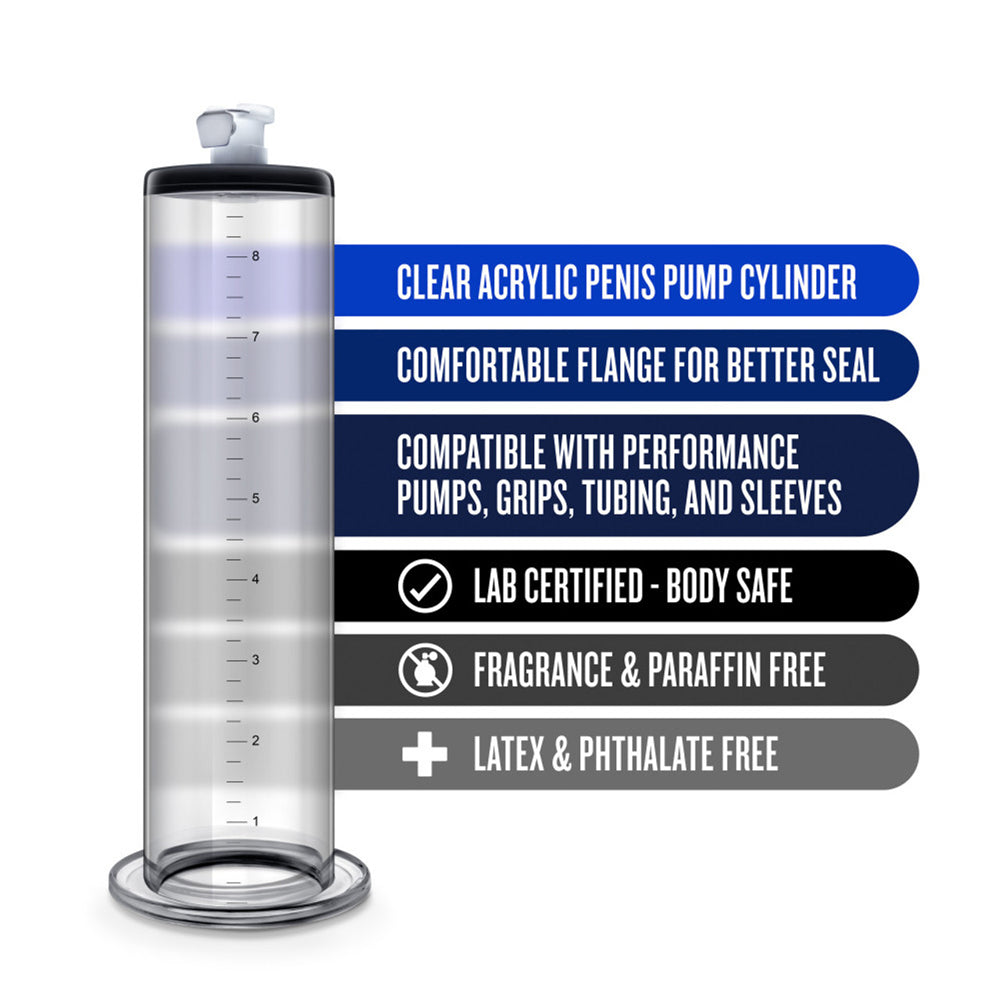 Performance 9" X 1.75" Penis Pump Cylinder Clear