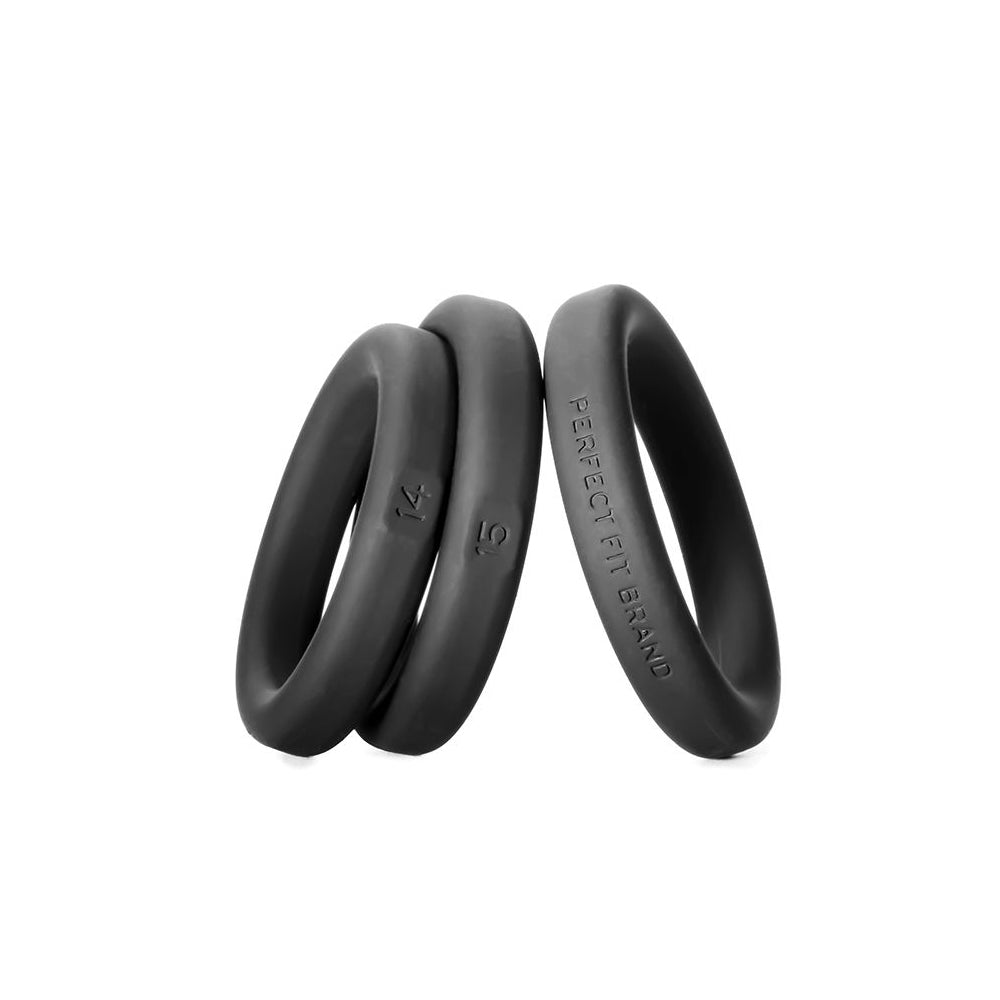 Xact-Fit Silicone Rings #14, #15, #16 Medium Black