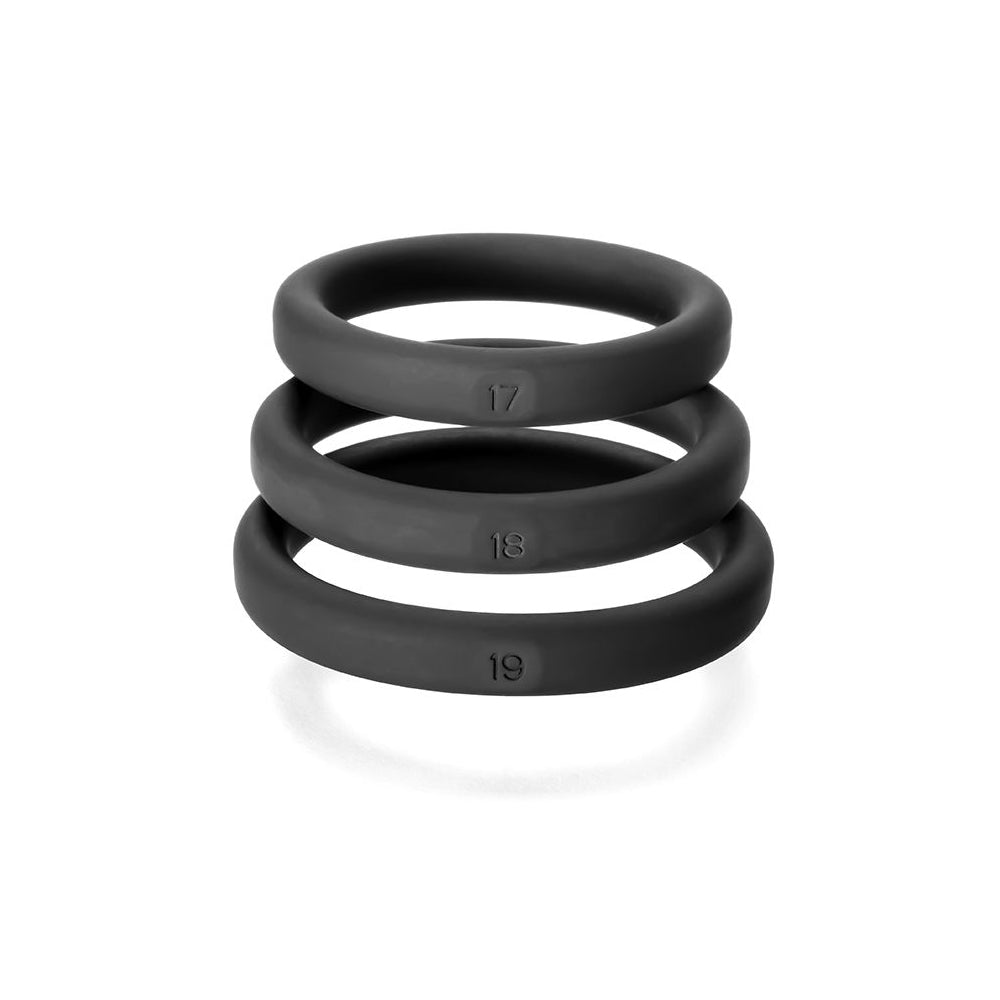 Xact-Fit Silicone Rings #17, #18, #19 Large Black