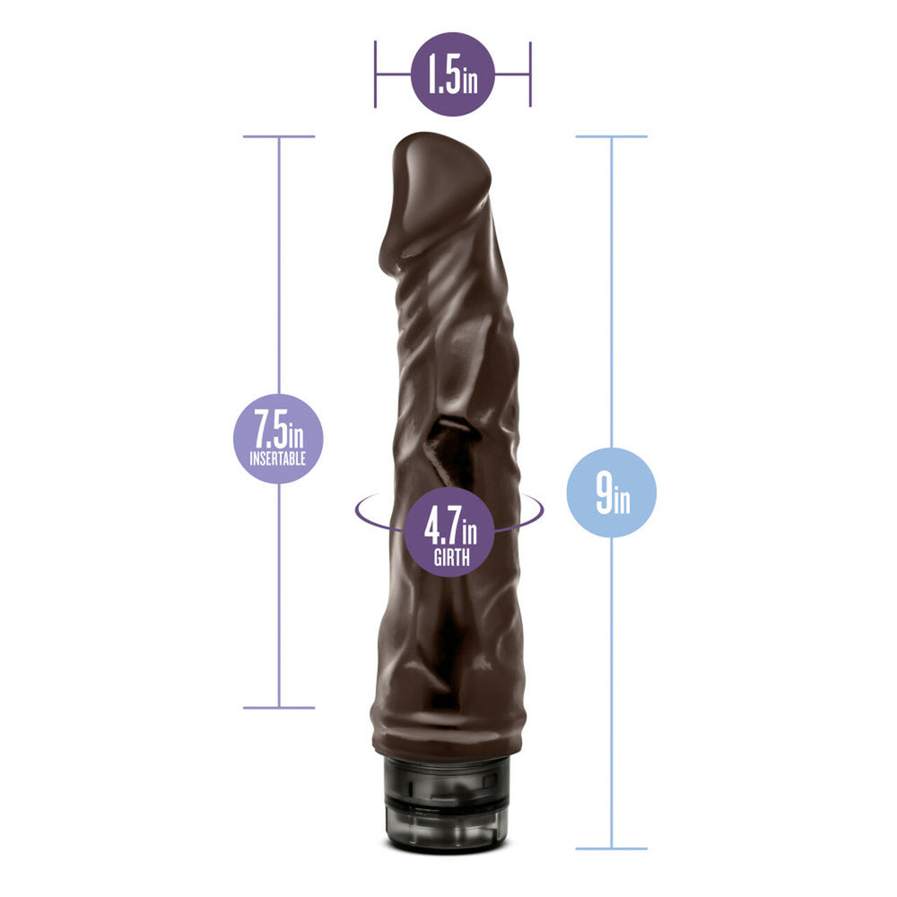 Dr. Skin Cock Vibe #6 - 8.75" Vibrating Cock Chocolate