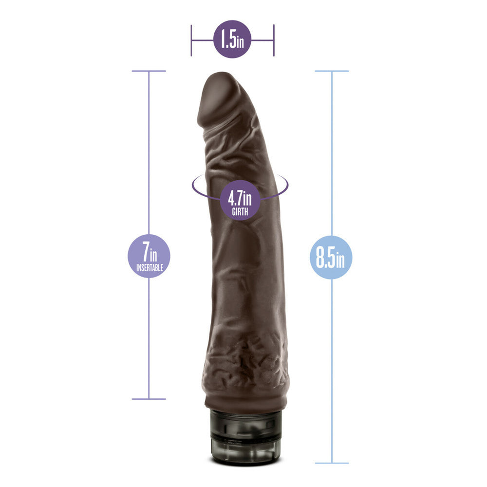 Dr. Skin Cock Vibe #7 - 8.5" Vibrating Cock Chocolate