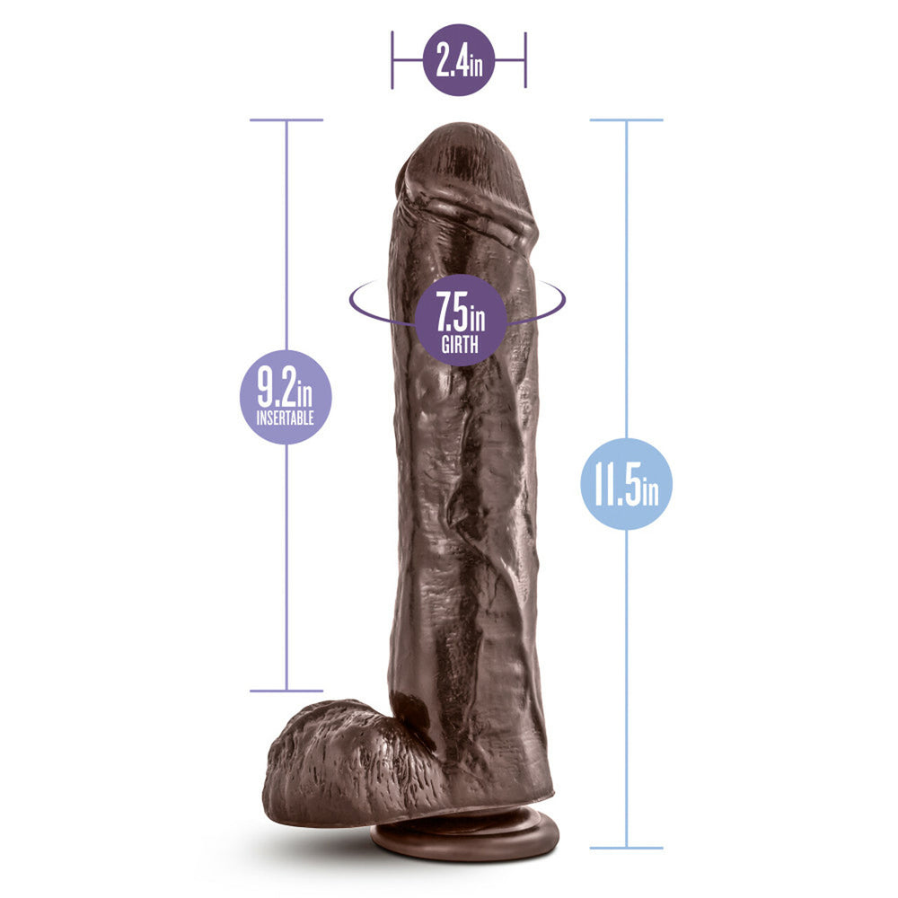 Dr. Skin Mr. Savage 11.5" Dildo with Suction Cup Chocolate