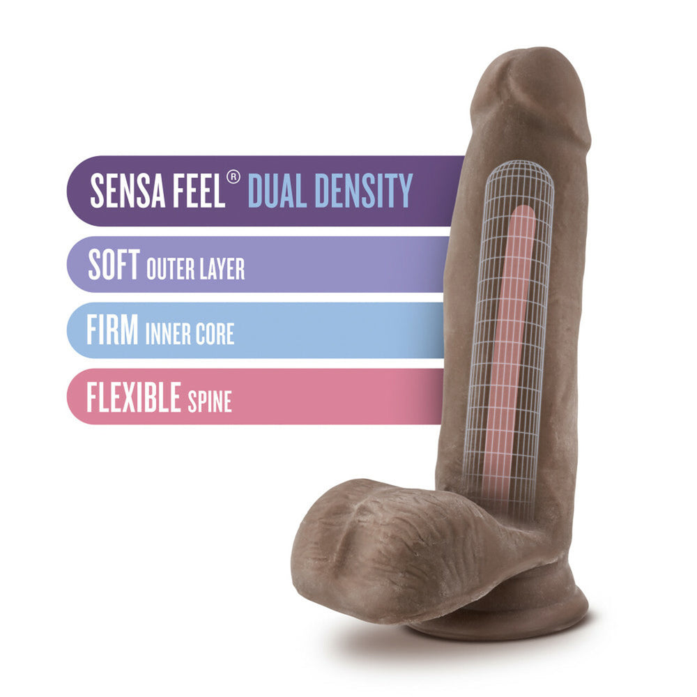 Au Naturel 7" Sensa Feel Dildo Chocolate