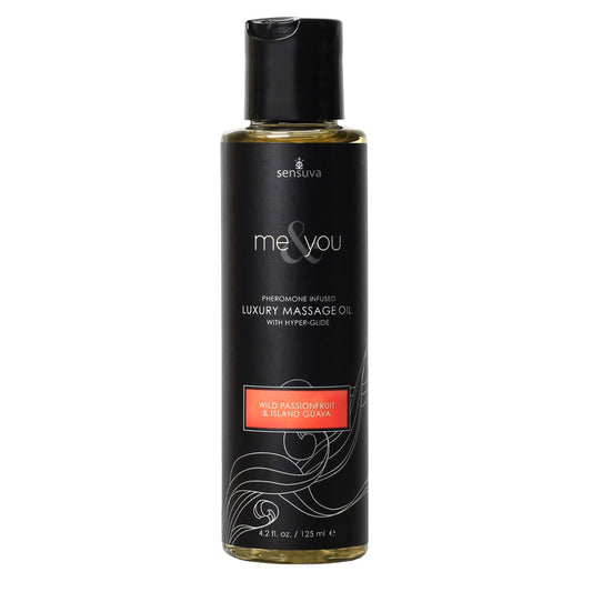 Me & You Wild Passion Fruit & Island Guava Massage Oil 4.2 oz. Bottle