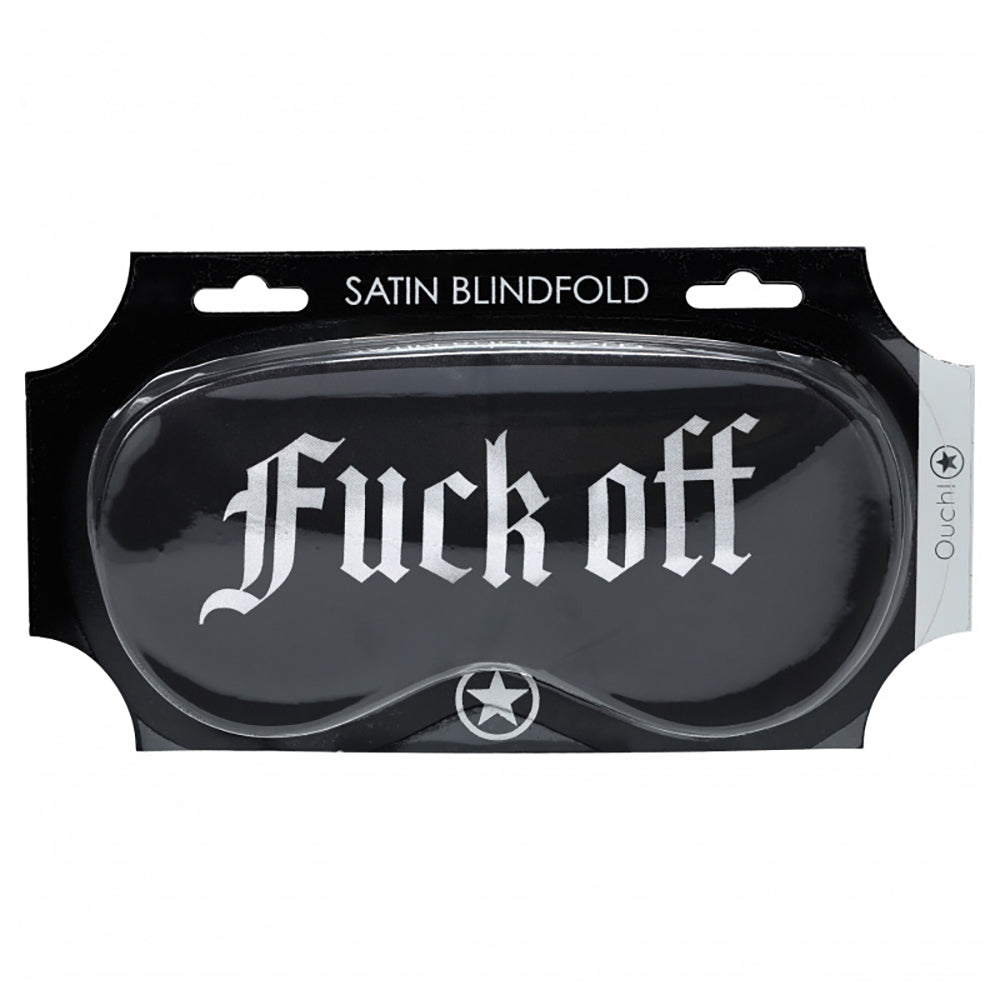 Ouch! Fuck Off Printed Mask Satin Black