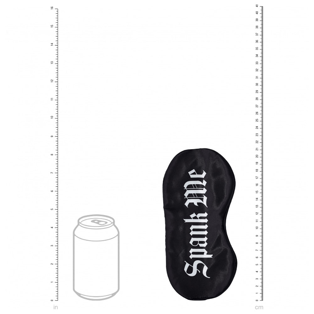 Ouch! Spank Me Printed Mask Satin Black