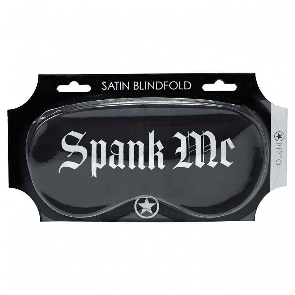 Ouch! Spank Me Printed Mask Satin Black