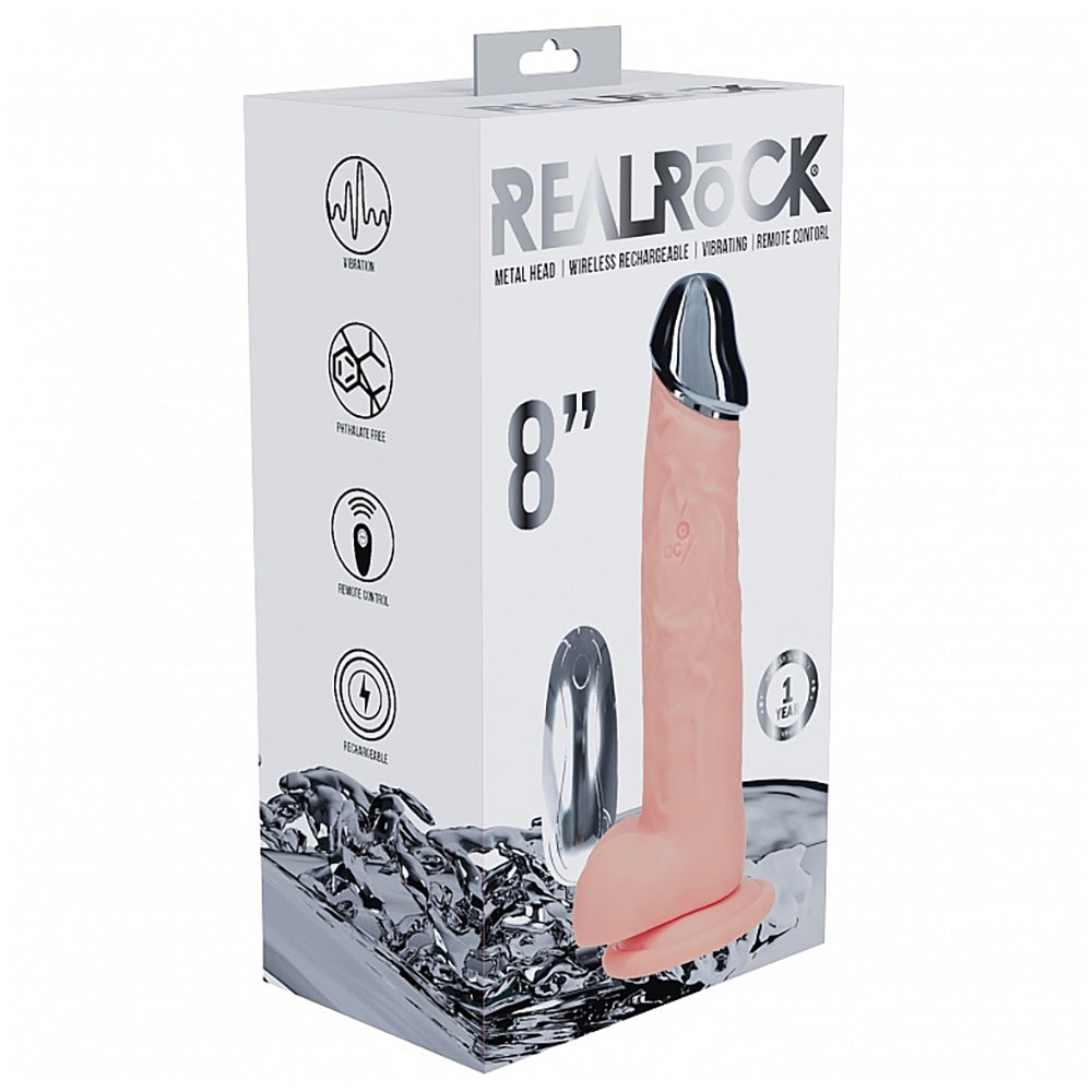 Realrock Metalhead Vibrating Regular Straight Dildo With Balls Flesh