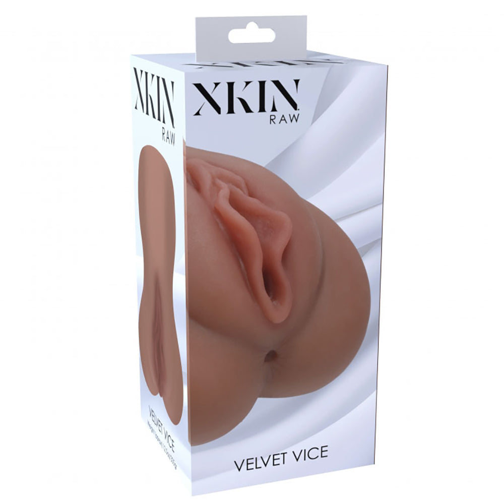 Xkin Raw Velvet Vice TPE Large Masturbator 335G Brown