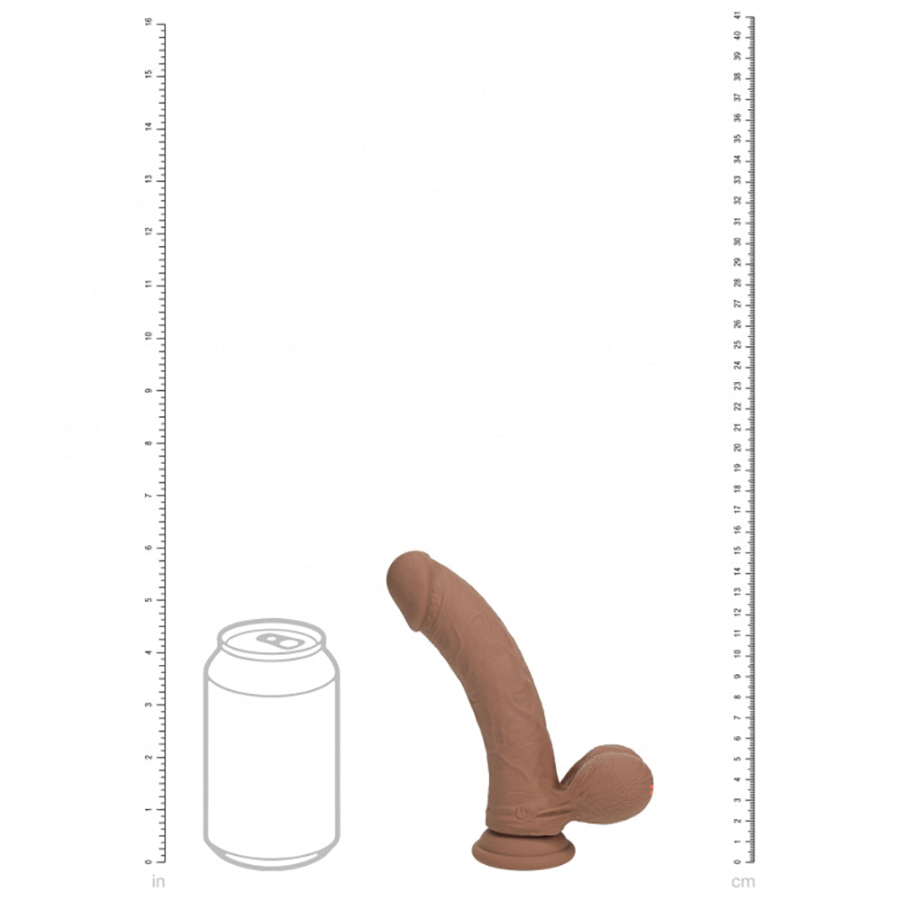 Realrock Rechargeable Dual Layered Vibrating Curved Weighted Balls 6" Tan
