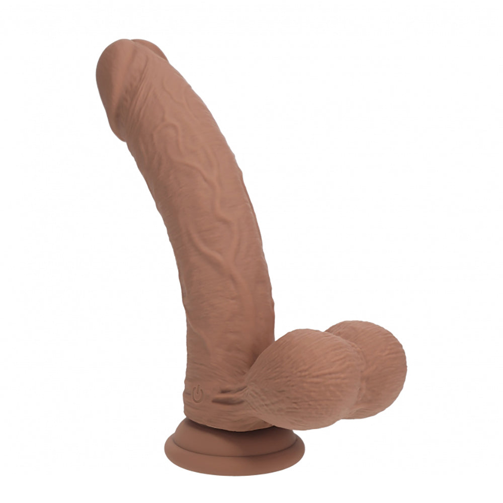 Realrock Rechargeable Dual Layered Vibrating Curved Weighted Balls 7" Tan