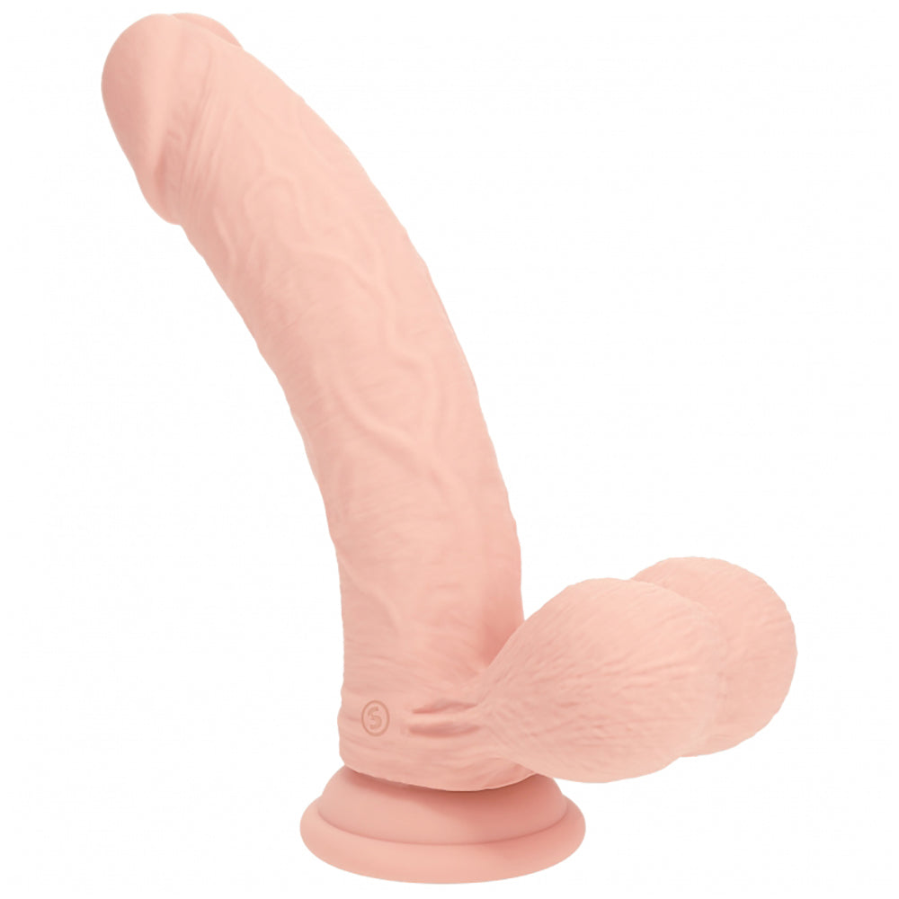 Realrock Rechargeable Dual Layered Vibrating Curved Weighted Balls 8" Flesh