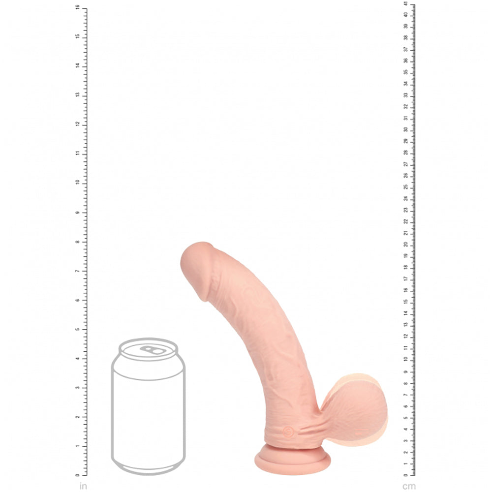 Realrock Rechargeable Dual Layered Vibrating Curved Weighted Balls 8" Flesh