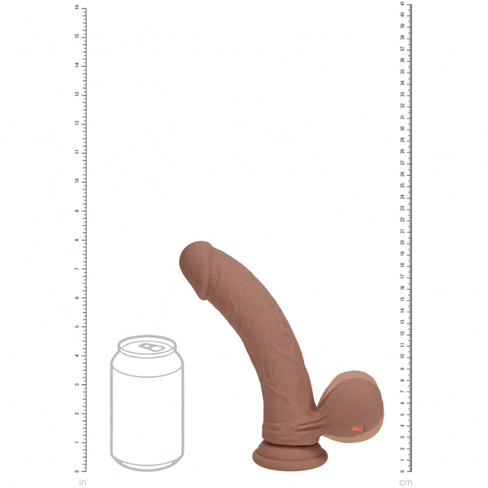 Realrock Rechargeable Dual Layered Vibrating Curved Weighted Balls 8" Tan