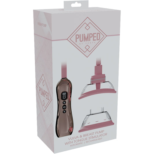 Pumped Vulva And Breast Pump With Rotating & Vibrating Tongue Rose Gold