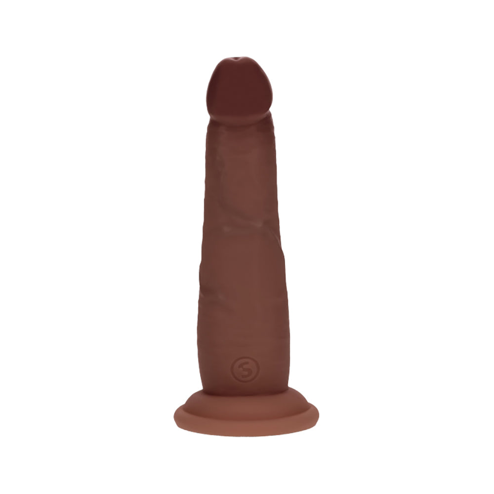 Realrock Dual Layered Realistic Sliding Skin Dildo 6" Brown