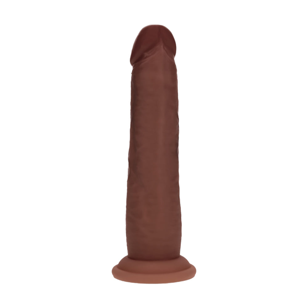 Realrock Dual Layered Realistic Sliding Skin Dildo 7" Brown