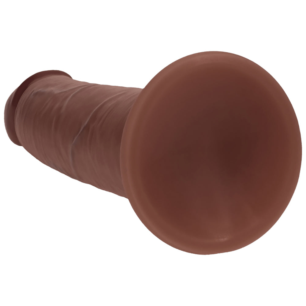 Realrock Dual Layered Realistic Sliding Skin Dildo 8" Brown