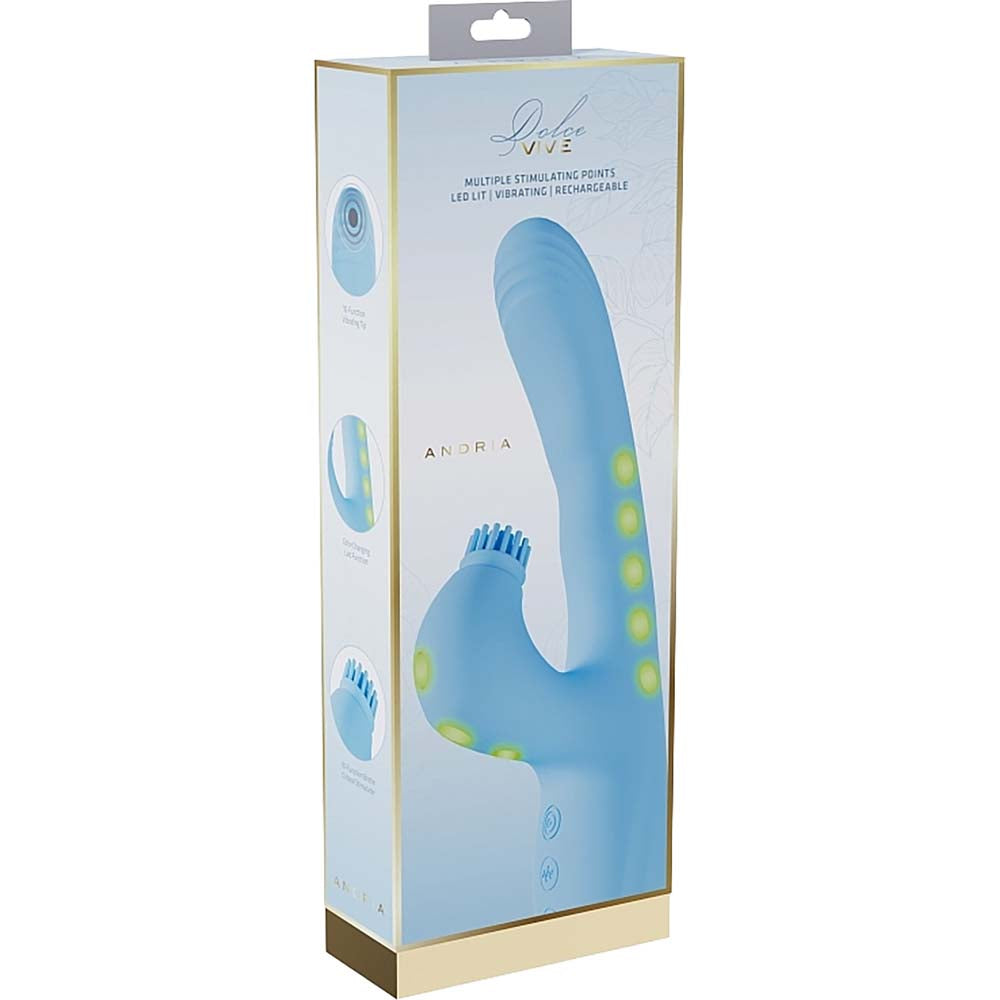 Vive Andria G-Spot Vibrating And Tap Clit Stimulator Blue