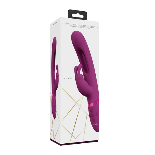 Vive Mika Triple Rabbit With G-Spot Flapping Pink